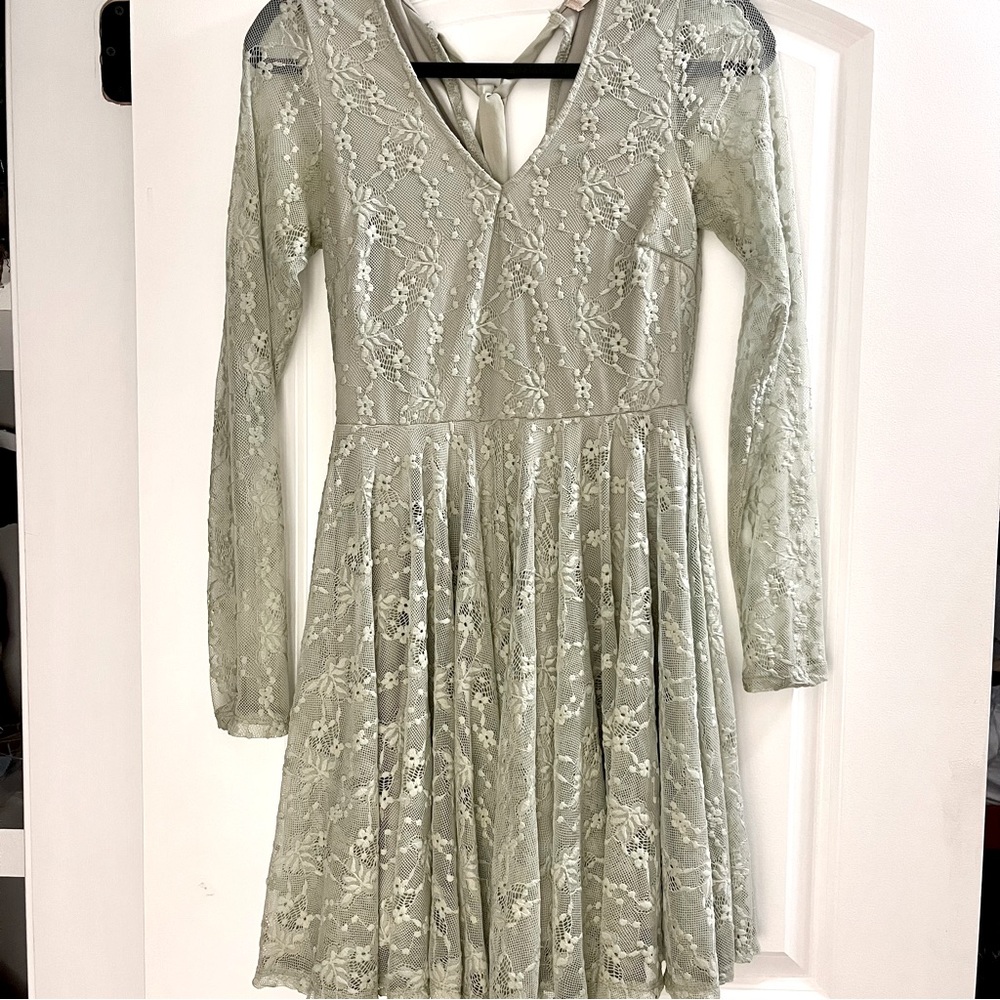 Beautiful Green Lace Altar’d State Mini Dress Size S